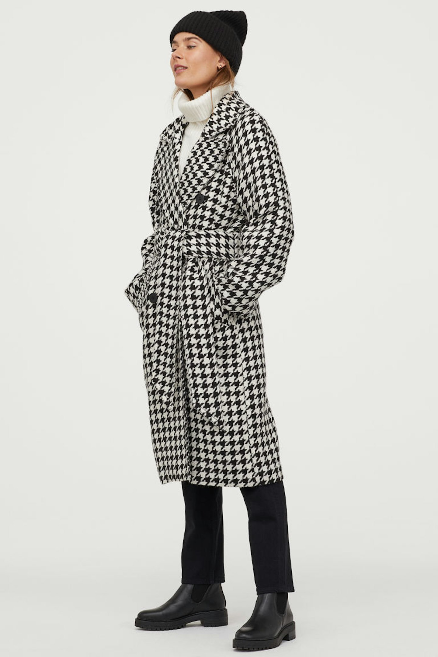 H&m houndstooth coat store